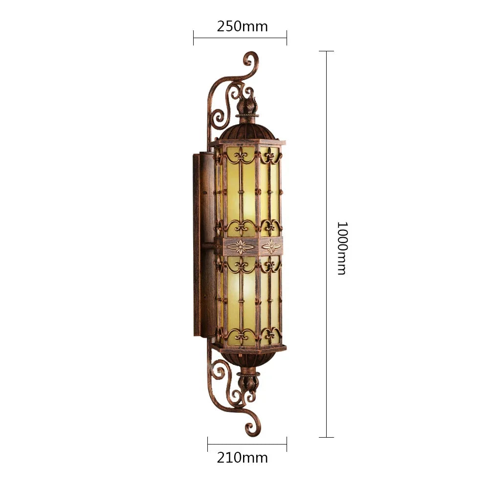 Afralia™ Outdoor  Vintage LED Wall Lamp for House Villa Gate Europe Retro Style