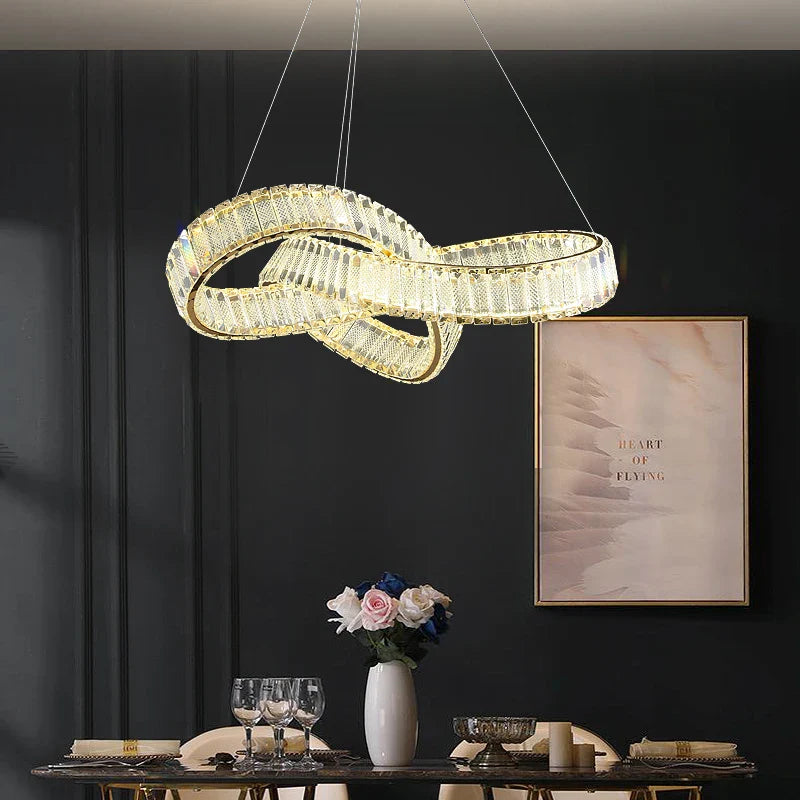 Afralia™ Rotating Crystal Chandelier: Modern Hong Kong-Style Designer Lamp for Living Room