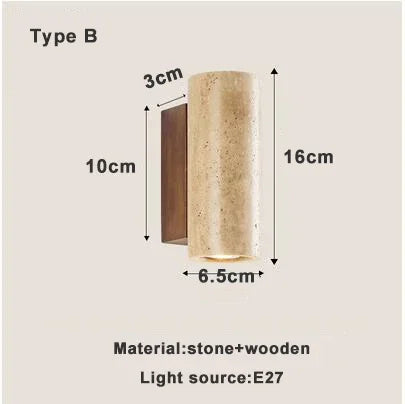 Afralia™ Natural Stone Wall Lamp: Wabi-sabi Retro Lighting for Bedroom, Living Room & Corridor