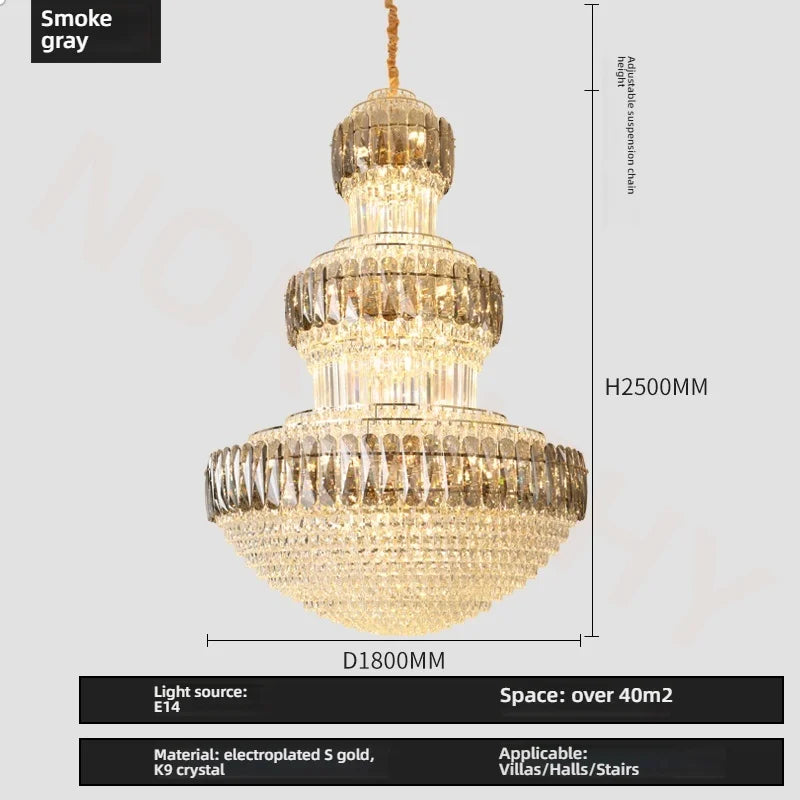 Afralia™ High-End Circular Crystal LED Pendant Light for Modern Living Room Luxurious Villa Lobby