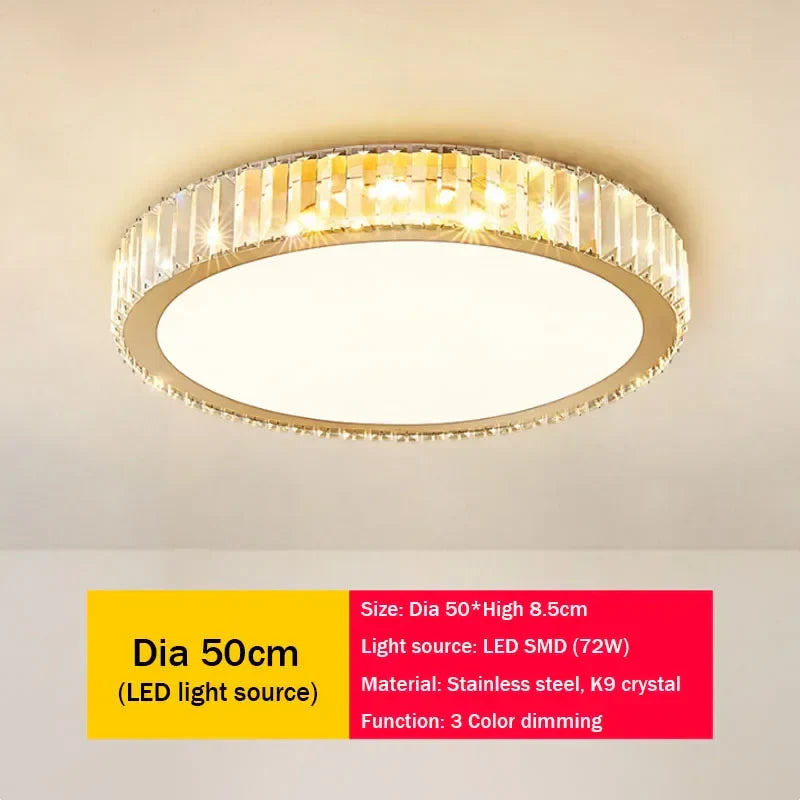 Afralia™ Crystal LED Ceiling Light for Modern Bedroom, Warm Lighting