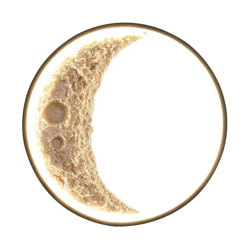 Afralia™ Moonlight Bedroom Wall Lamp Moon Mural Art Hall Decor Bedside Light