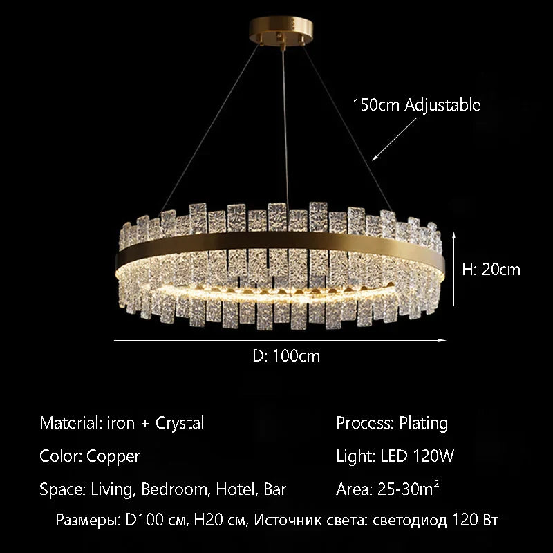 Afralia™ Crystal Chandelier: Modern Nordic Light Luxury LED Ceiling Fixture