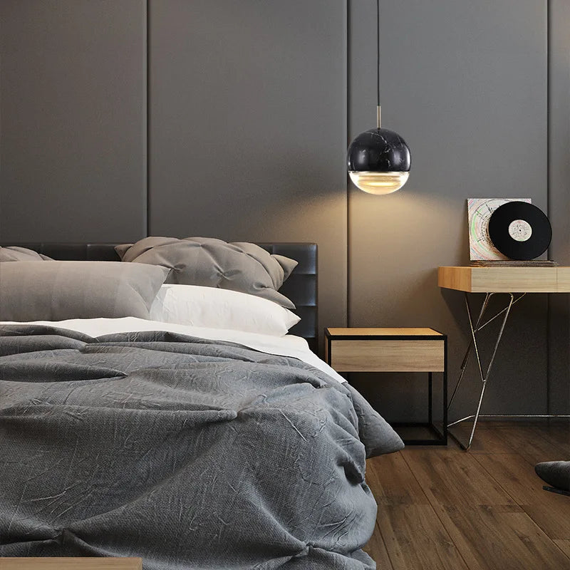 Afralia™ Modern Minimalist Marble Round Chandelier Pendant Lighting