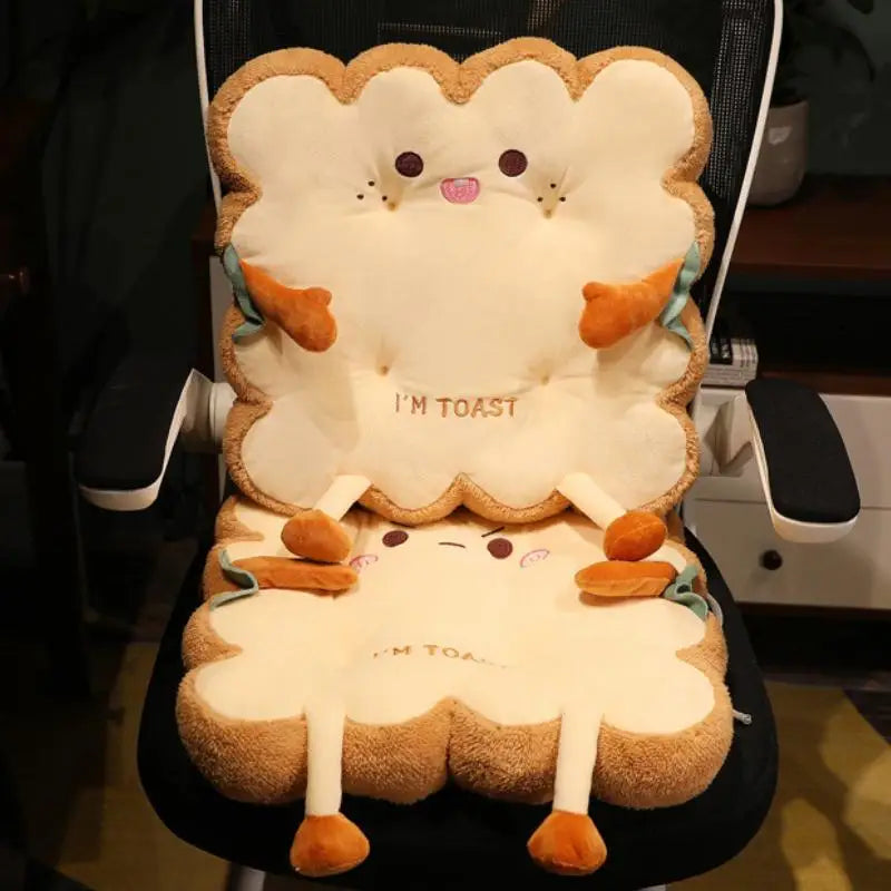 Afralia™ Memory Foam Bread Toast Cushion: Cute Student Chair Pad & Sofa Decor