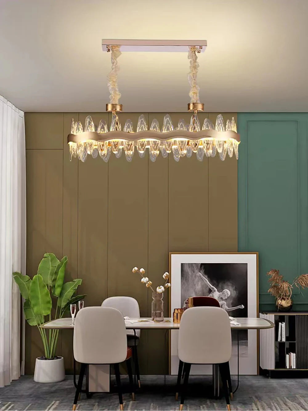 Afralia™ Modern Crystal Chandelier: Long Gold LED Luxury Suspension Lamps