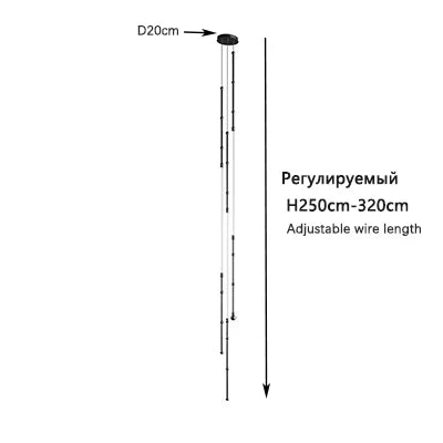 Afralia™ Linear Creative Chandelier for Living Room Lobby, Bedroom, Hotel, Restaurant Lighting