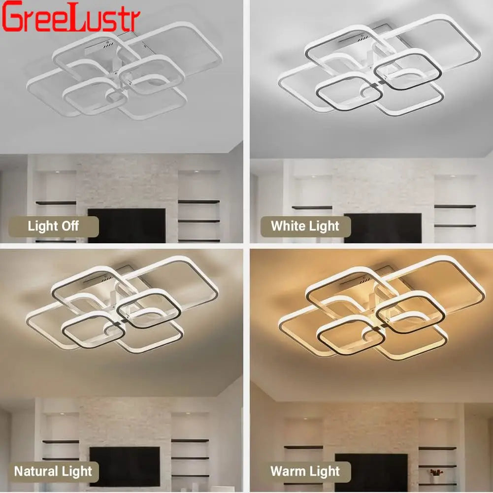 Afralia™ LED Square Chandelier Ceiling Light for Living Room Bedroom