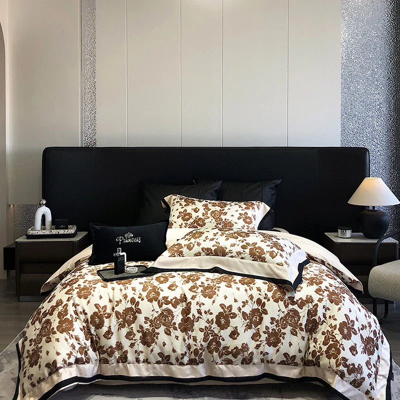 Afralia™ Luxury Vintage Egyptian Cotton Bedding Set with Digital Printing