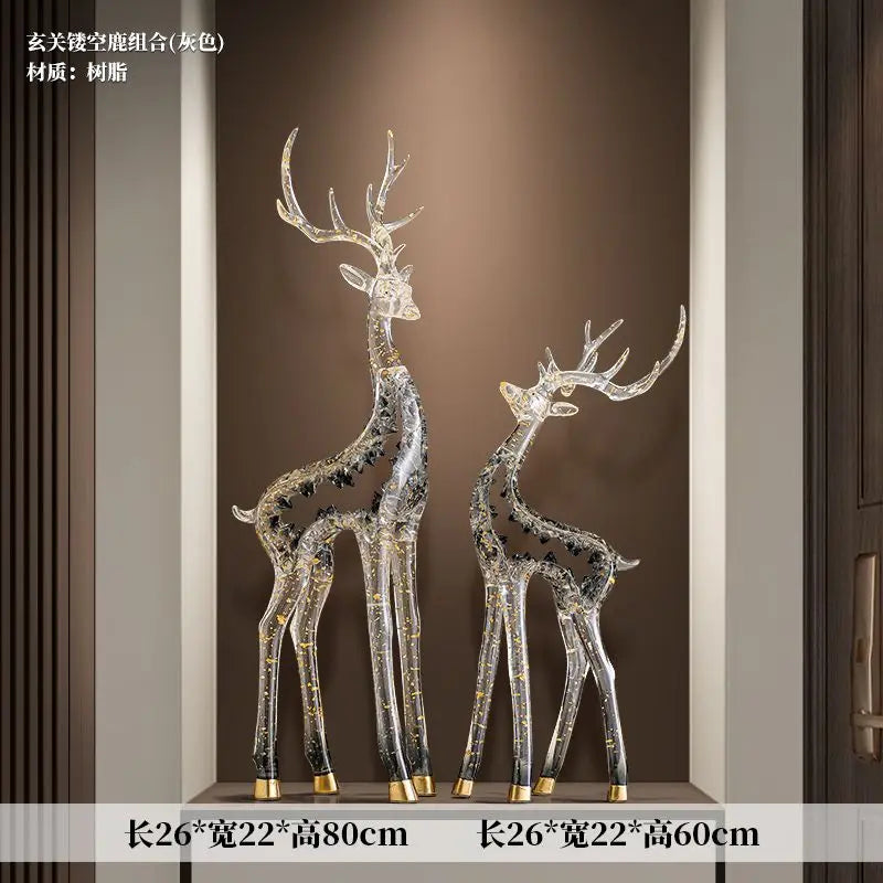 Afralia™ Hollow Deer Decoration Modern Art Crafts for Living Room Wine Cabinet