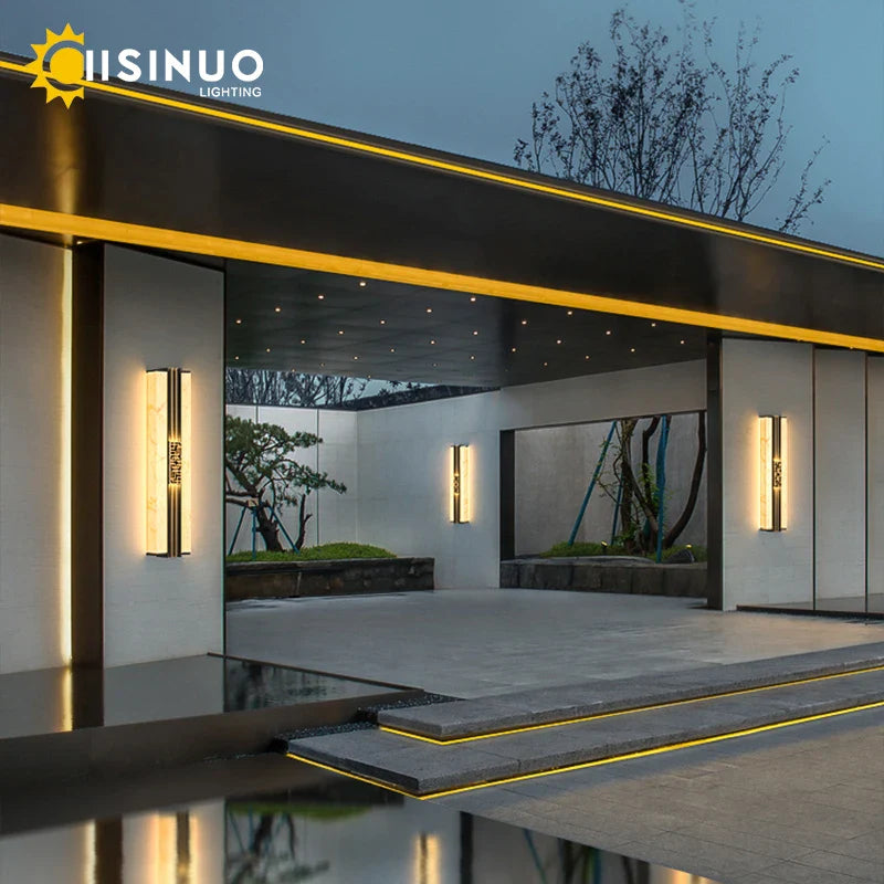 Afralia™ Marble Outdoor Wall Lights: Waterproof IP65 Sconces for Balcony, Courtyard, Street Lighting