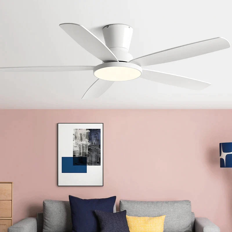 Afralia™ Strong Winds Living Room Ceiling Fan Light with Remote Control