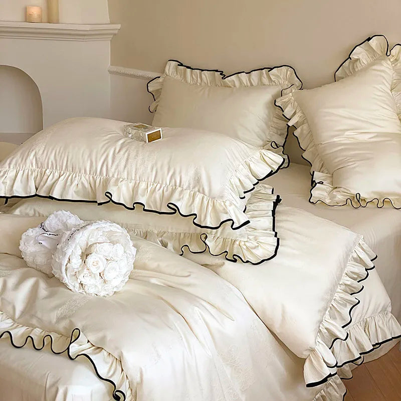 Afralia™ Luxe 1000TC Egyptian Cotton French Princess Wedding Bedding Set