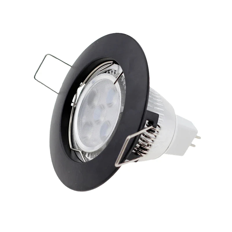 Afralia™ LED Recessed Downlights Frame - Round Aluminum Spot Lighting Fixture - Black/White/Nickel