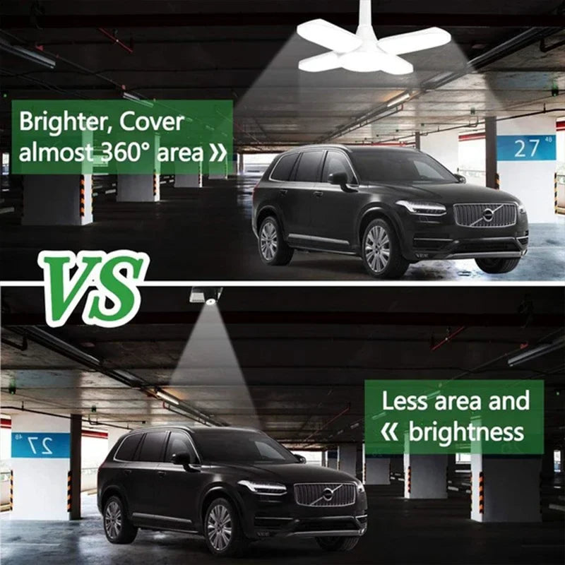 Afralia™ LED Ceiling Light Industrial Lighting Deformable E26/27 Bulb for Garage Warehouse