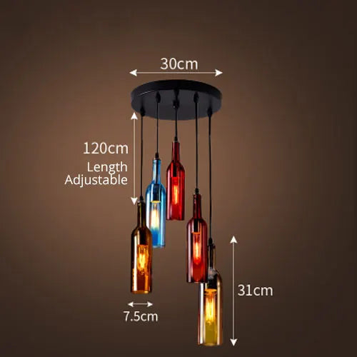 Afralia™ Nordic Wine Bottle Pendant Light LED Chandelier for Home Decor