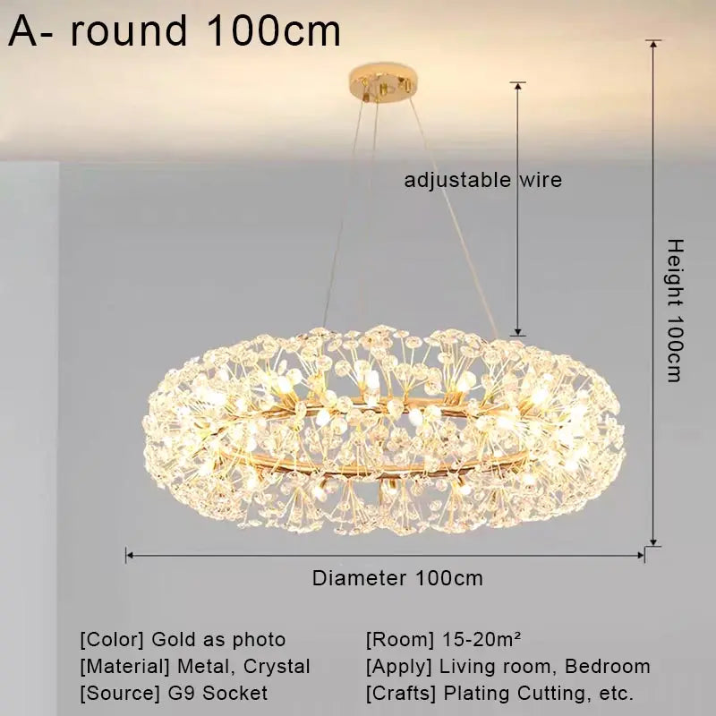 Afralia™ Crystal LED Ceiling Pendant Chandelier for Home Decoration and Lighting