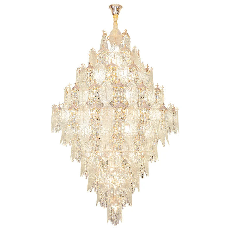 Afralia™ Modern Villa Rotating Crystal Chandelier