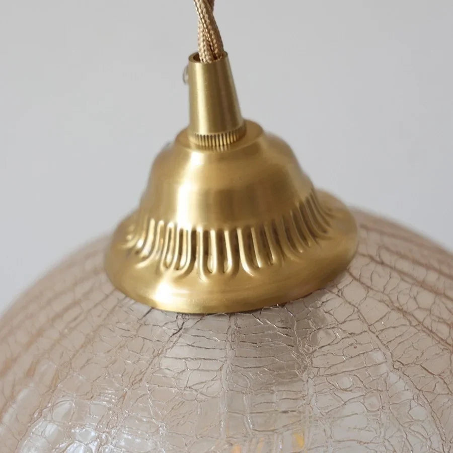 Afralia™ Amber Glass LED Wall Sconce with Pull Chain Switch for Bedroom and Bathroom