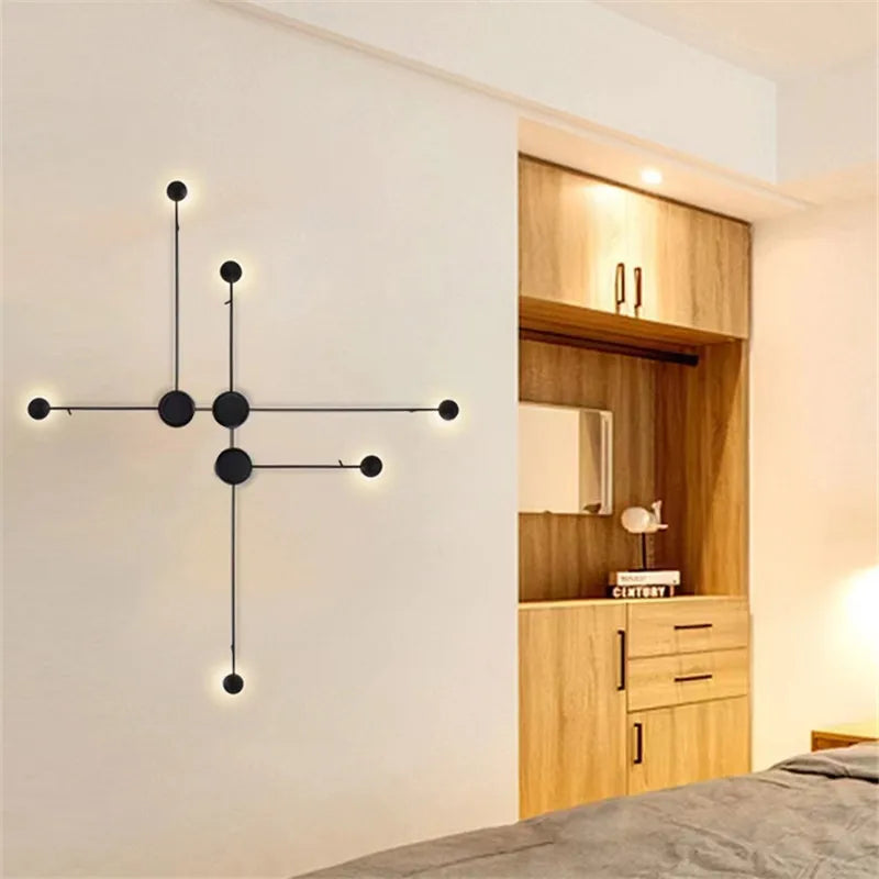 Afralia™ Nordic Black LED Wall Lamp - Minimalist Designer Sconce for Home Decor