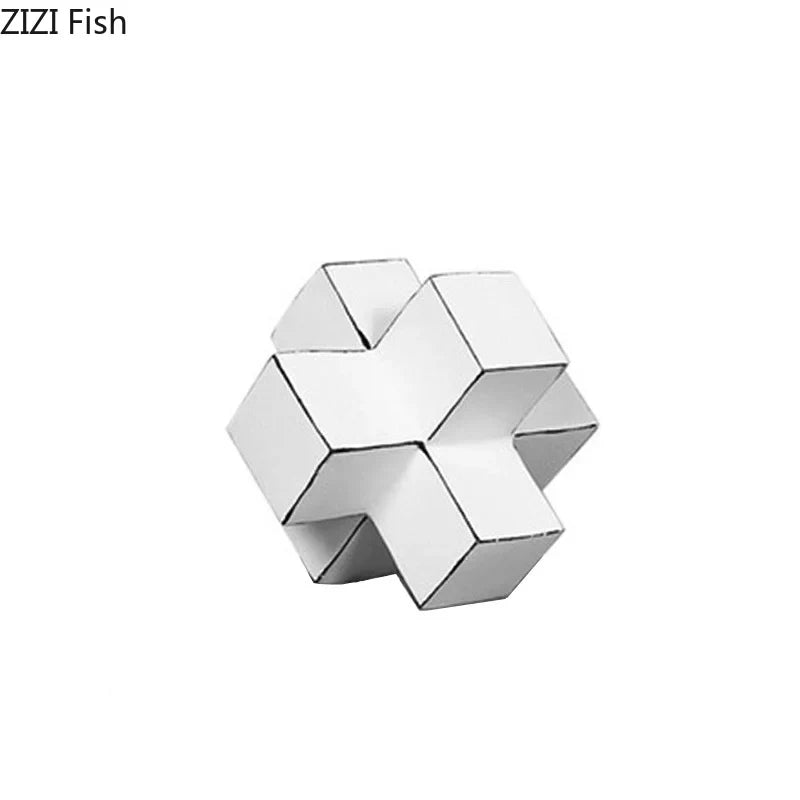 Afralia™ Cube Block Sculpture Resin Desk Decoration Modern Artwork Ornament