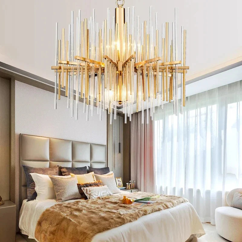 Afralia™ Modern LED Crystal Chandelier Pendant Light for Luxury Home Decor & Indoor Lighting