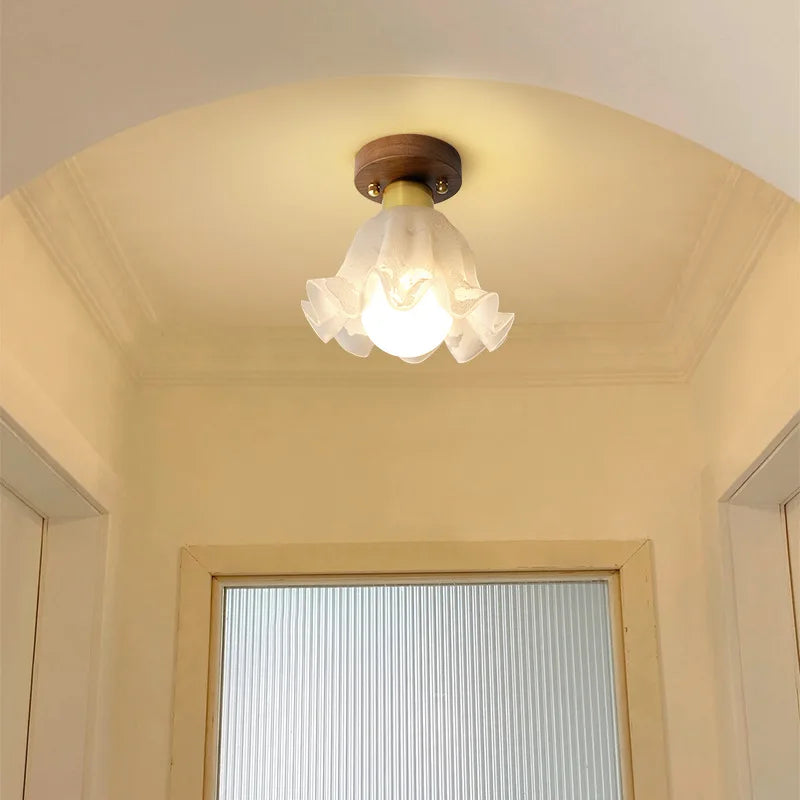 Afralia™ Walnut LED Ceiling Lamp Modern Indoor Lighting Fixture