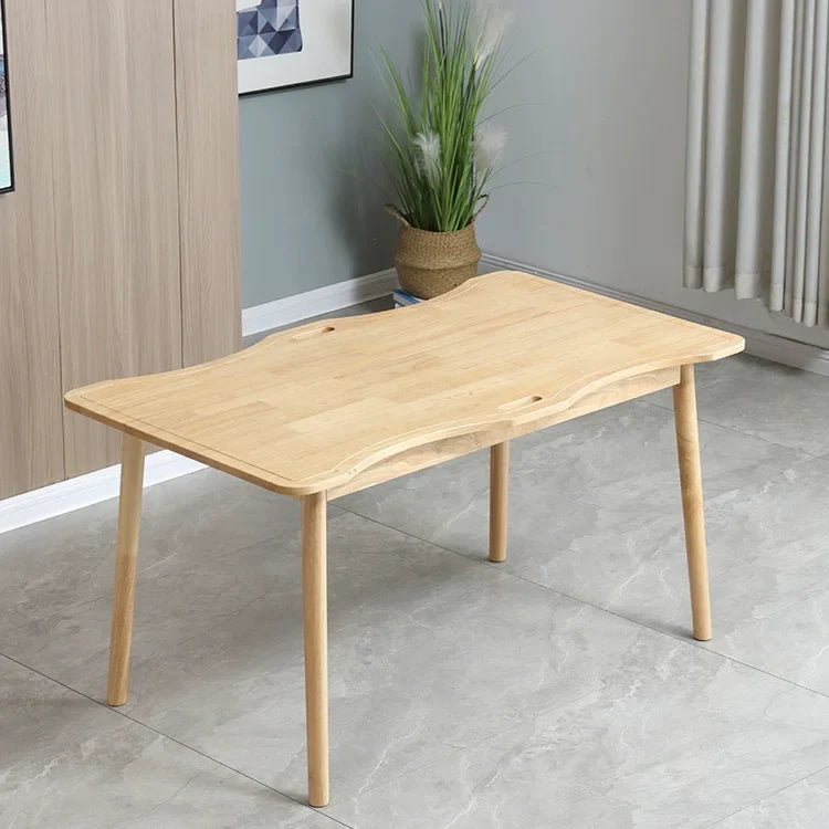 Afralia™ Solid Wood Dining Table Chairs Set - Apartment Furniture Leisure Dining Chairs
