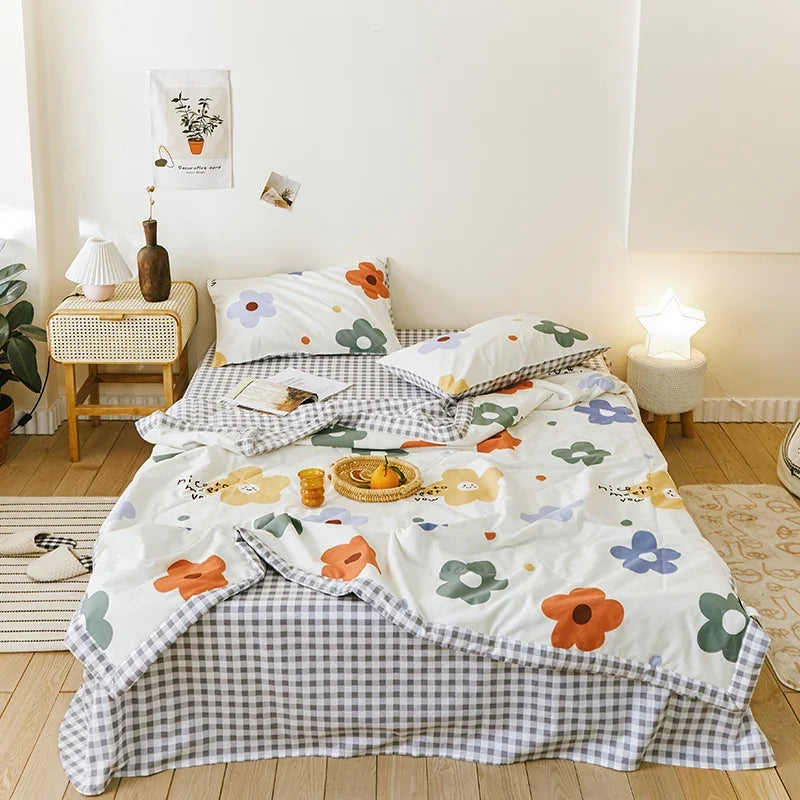 Afralia™ Summer Thin Quilt Cotton Blanket Bedding Filler Twin Queen Size
