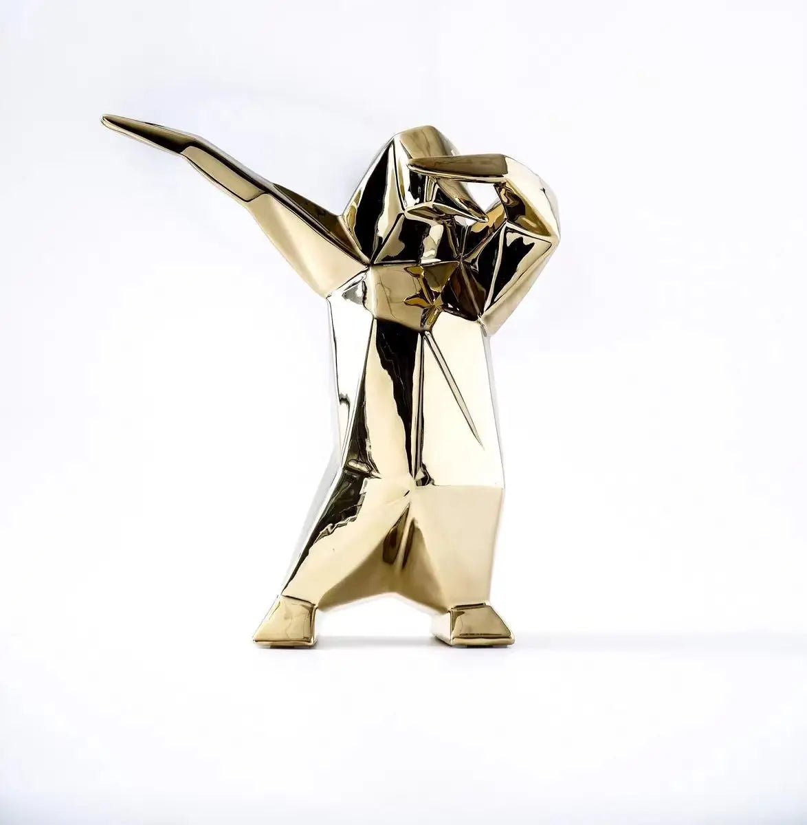 Afralia™ Penguin Geometric Ornament - Modern Minimalist Desktop Decoration
