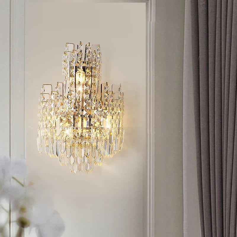 Afralia™ Crystal Wall Lamp: Elegant Living Room Bedroom Design Lighting