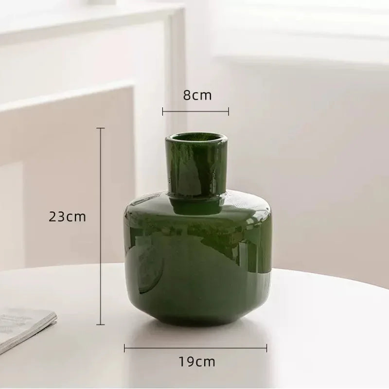 Afralia™ Glass Vase Desk Decoration Pot with Artificial Flowers - Modern Aesthetic Decor