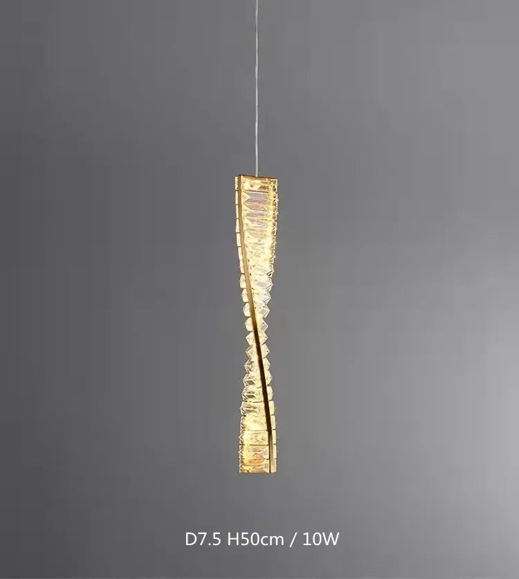 Afralia™ Gold Steel LED Pendant Lights - Luxury Dimmable Suspend Lamp