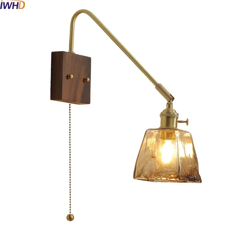 Afralia™ Nordic LED Wall Lamp Pull Chain Switch for Living Room Bedroom Corridor