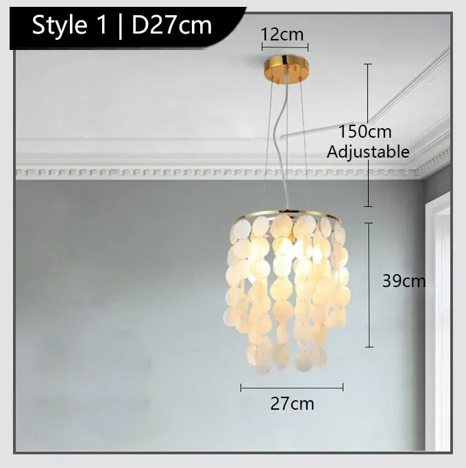 Afralia™ Modern White Acrylic Shell Pendant Light for Luxury Home Decor