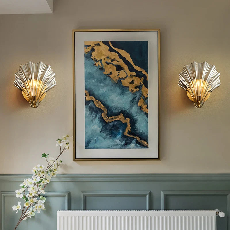 Afralia™ Glass Copper LED Wall Lamp for Home Indoor Decor - Modern Nordic Wandlamp