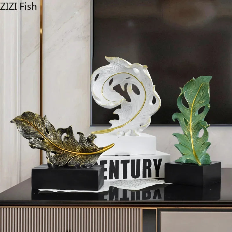 Afralia™ Phoenix Feather Resin Sculpture Desk Ornament for Aesthetic Room Decor