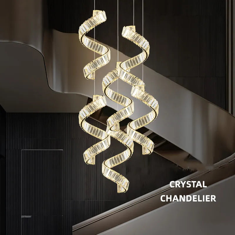 Afralia™ Luxury LED Chandelier with K9 Crystals for Home Suspension