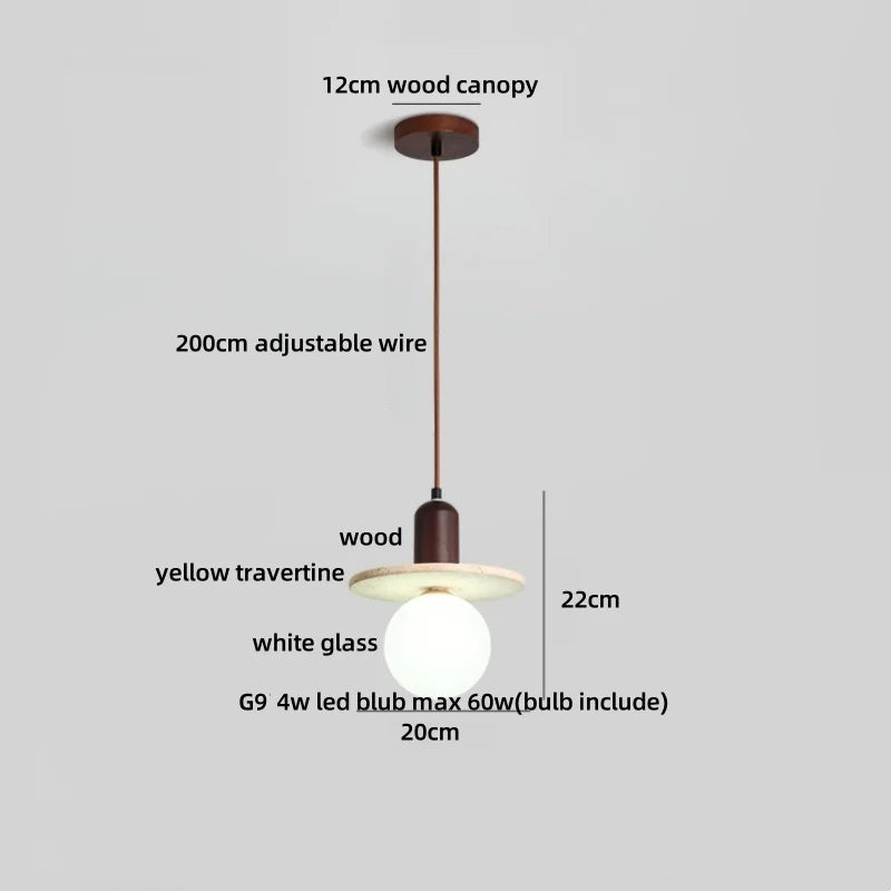 Afralia™ White Glass LED Pendant Lights Stone Wabi Sabi Home Decor Hang Lamp