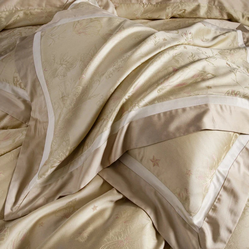 Afralia™ Butterfly Jacquard Lyocell Cotton Luxury Bedding Set Full Queen