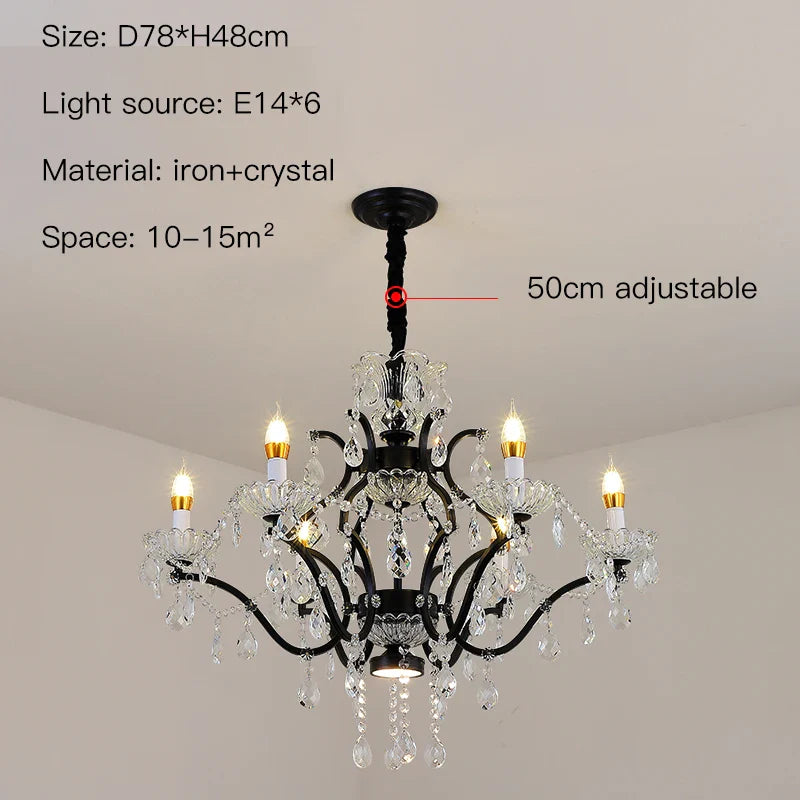 Afralia™ Crystal Candle Chandelier Lighting: Farmhouse Dining Kitchen Pendant Lamp