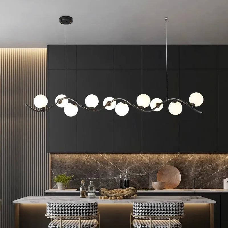 Afralia™ Modern Dine Room Pendant Light LED Chandelier Ceiling Lamp Interior Lighting