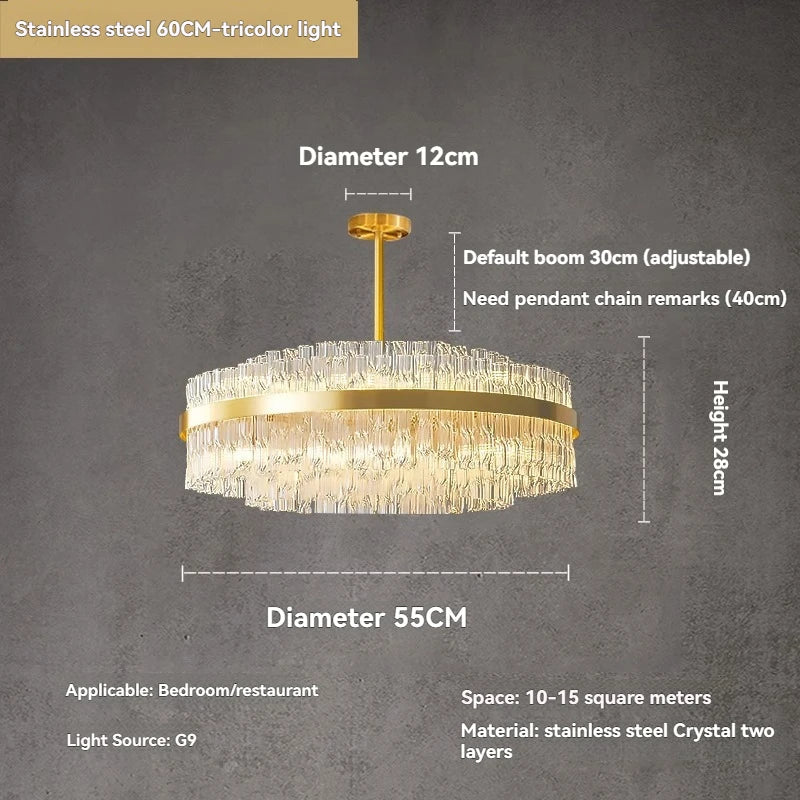 Luxury Crystal Chandelier - Afralia™ LED Lighting for Home Decor, Living Room, Bedroom & Dining Area