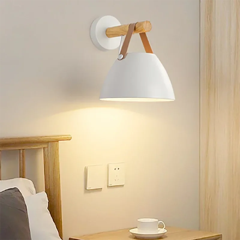 Afralia™ Nordic Wooden LED Wall Lamp