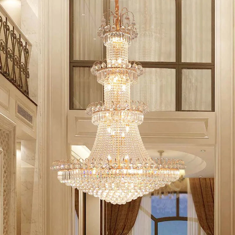 Afralia™ European-Style Crystal Chandelier for Luxury Living Room, Staircase, and High Ceilings