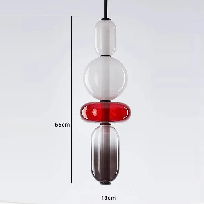 Afralia™ Candy Glass Ceiling Hanging Chandelier for Loft Living Room