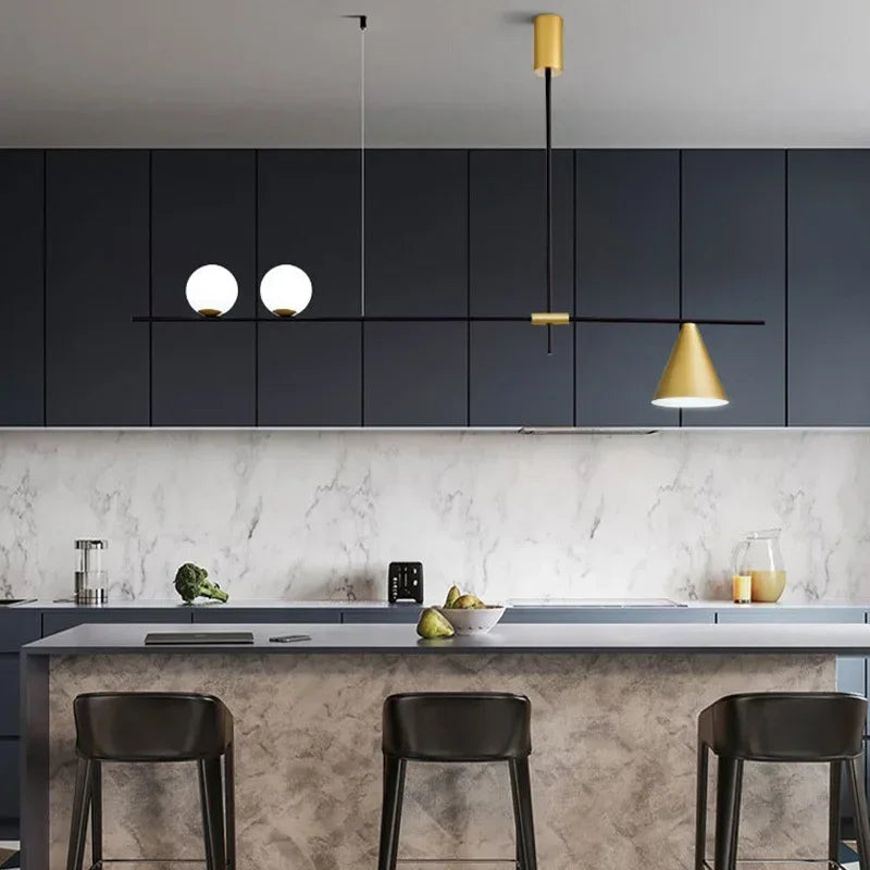 Afralia™ Glass Chandelier Pendant Light for Dining Room Kitchen Fixtures
