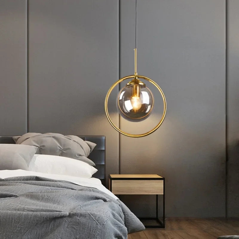 Glass Ball LED Chandelier Suspension Lampshade by Afralia™ for Dining Room & Restaurant Decor