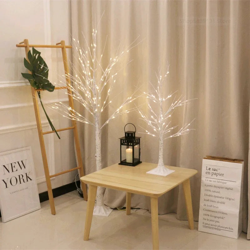 Afralia™ LED White Birch Tree Table Lamps for Home Holiday Decor, Party, Wedding