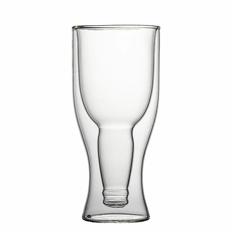 Afralia™ Bottle Style Double Wall Mugs Beer Wine Glasses Whiskey Champagne Glass